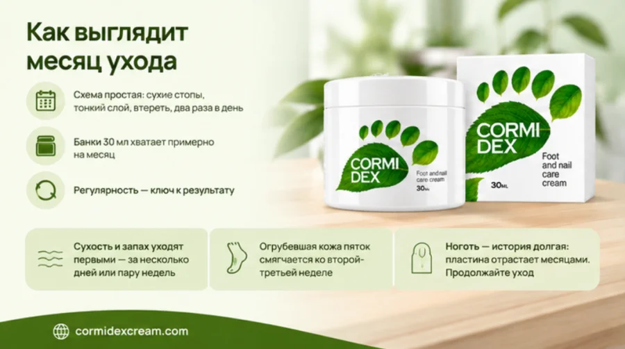 {{OFFER_NAME}} — нанесение крема на сухую кожу стоп утром и вечером